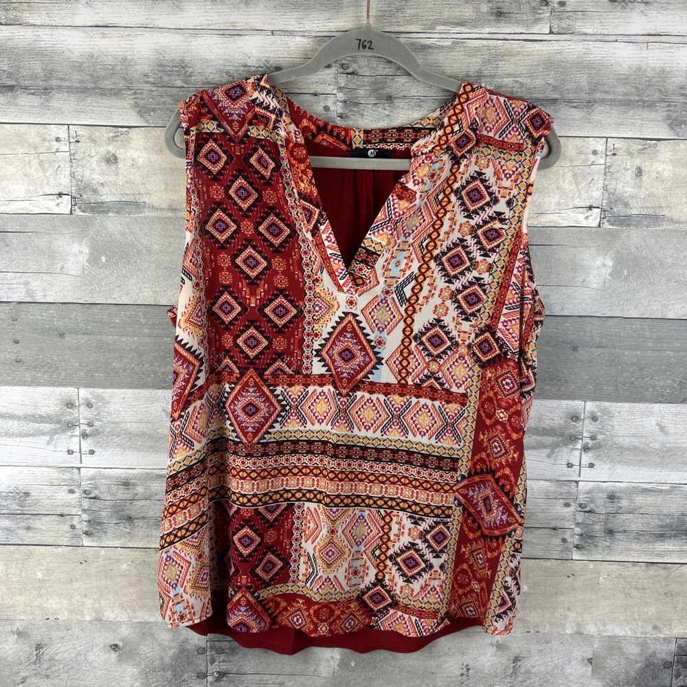 A&L Women's Large Aztec Themed Sleeveless Blouse